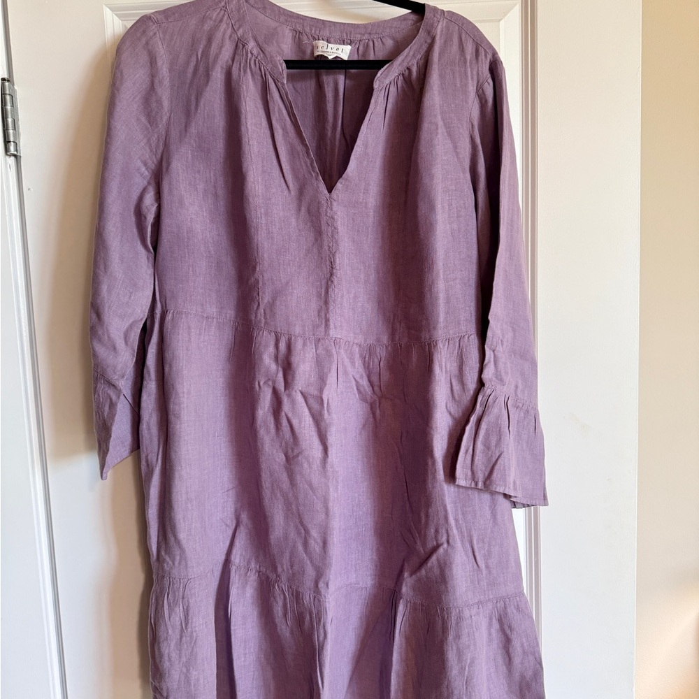 Velvet Lavender Long Sleeve Dress
